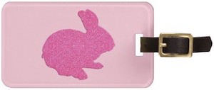 Pink Bunny Rabbit Luggage Tag