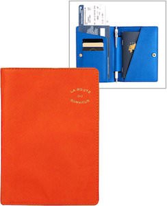 Orange And Blue Passport And Document Holder