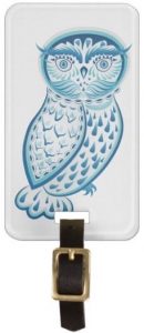 Blue Owl Luggage Tag