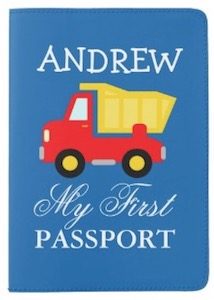 Dump Truck Personalized Passport Cover