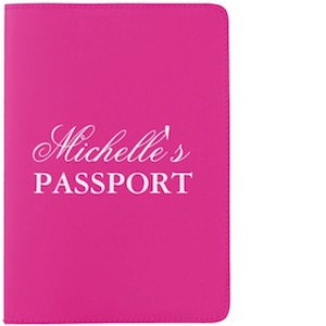 Personalized Pink Passport Cover