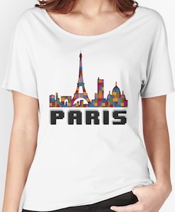 Paris Skyline In Bricks T-Shirt - GHPtravelGHPtravel