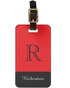 Red And Black Personalized Luggage Tag