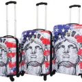 US Flag And Liberty Suitcase Set
