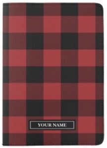 Personalized Plaid Passport Cover