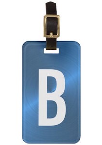 Metallic Look Monogram Luggage Tag