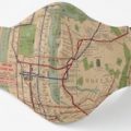 1954 New York Subway Map Face Mask